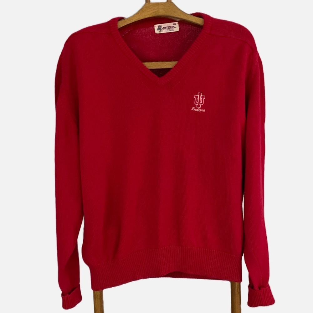 Vintage Indiana Hoosiers Basketball‎ Sweater Antigua Embroidered IU Bobby Knight
